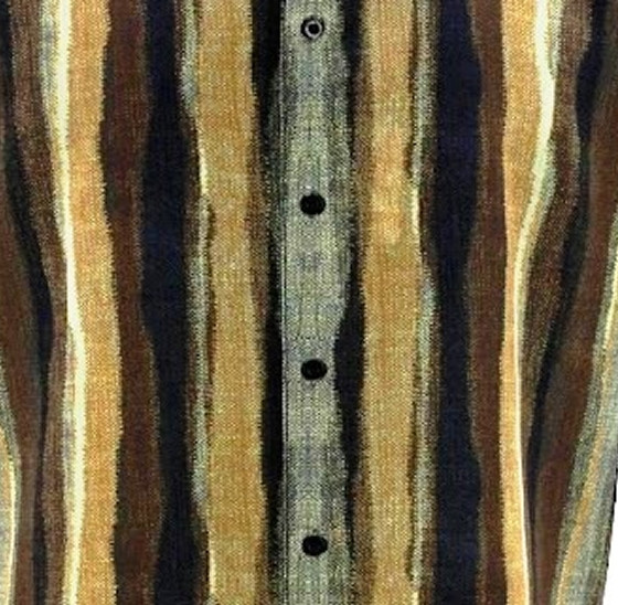 Bassiri Short Sleeve Camp Shirt - Linear Brush Strokes in Tan Tones